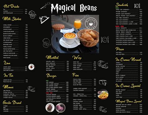 Magic bean cafe menu
